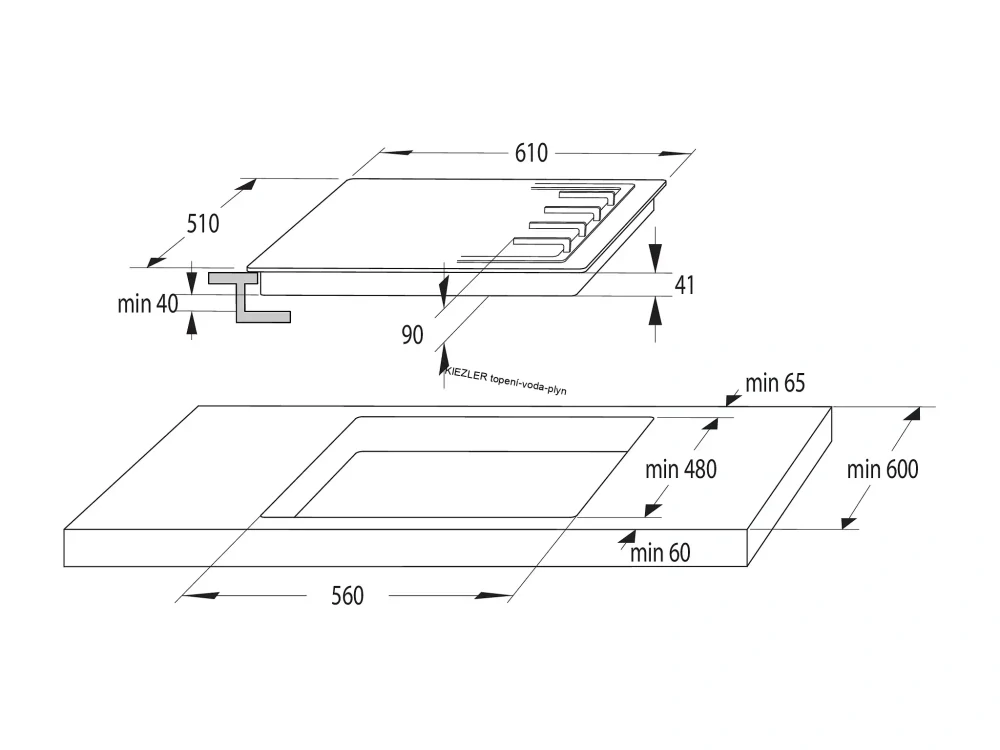 Vestavná deska plynová Mora 647 W 